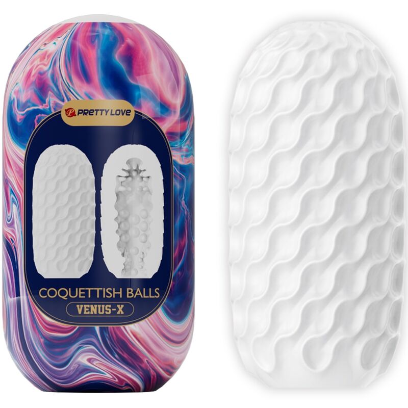 PRETTY LOVE - Coquettish Balls Silicone Male Masturbator White