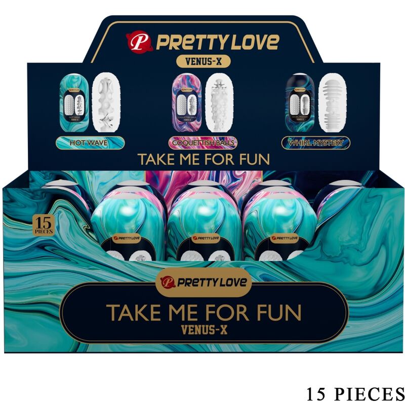 PRETTY LOVE - Venus X 15 Silicone Male Masturbators Wit