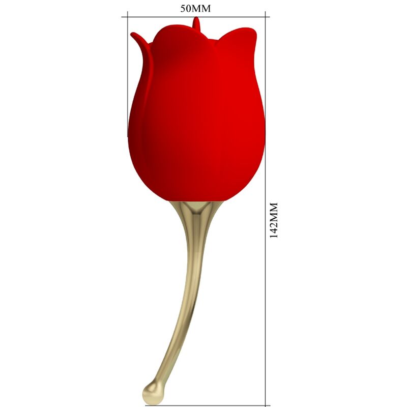 PRETTY LOVE - Rose Lover Rose Clitoris Stimulator 12 Vibrations Red
