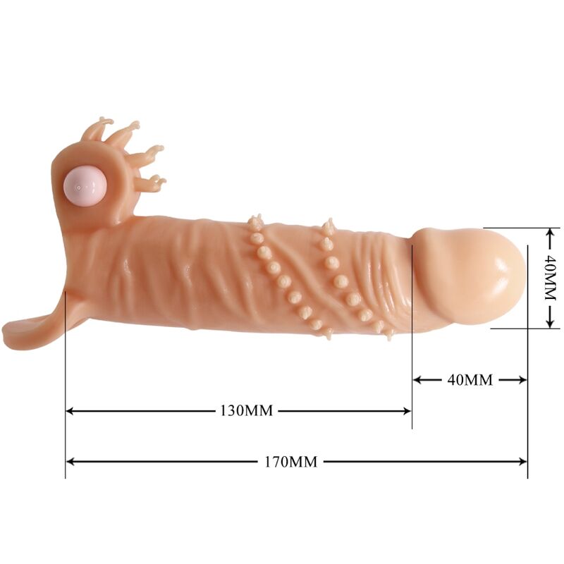 PRETTY LOVE - Connor Penis Sleeve + Clitoris Stimulator Flesh
