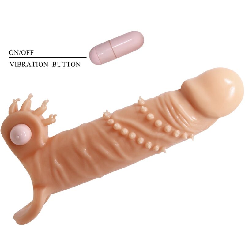 PRETTY LOVE - Connor Penis Sleeve + Clitoris Stimulator Flesh