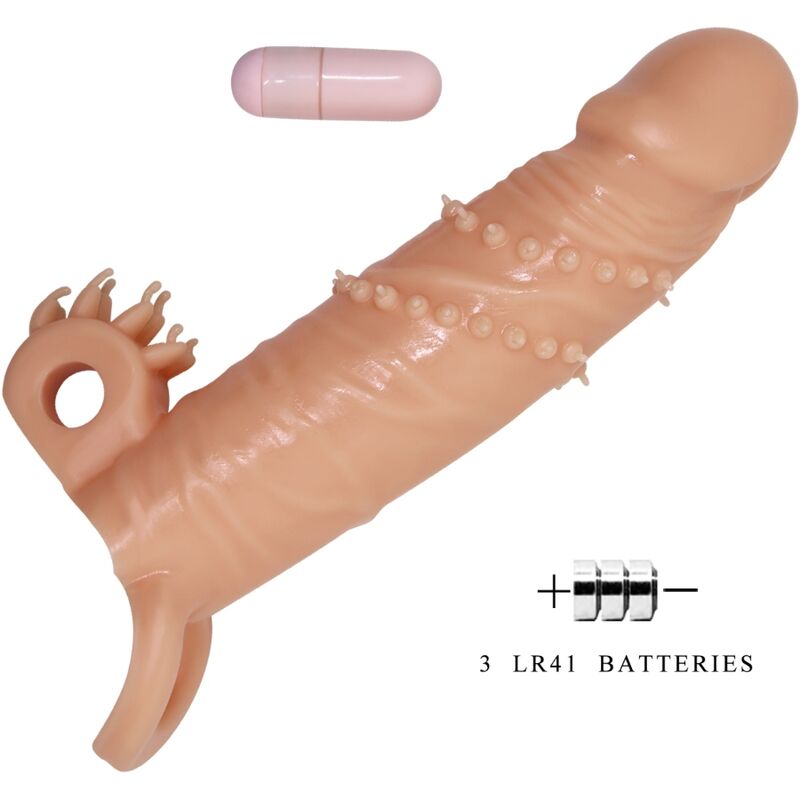 PRETTY LOVE - Connor Penis Sleeve + Clitoris Stimulator Flesh