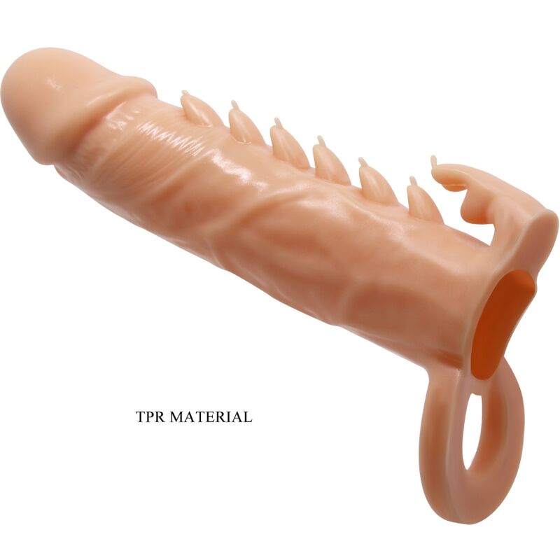 PRETTY LOVE - Emmit Penis Sleeve + Clitoris Stimulator Flesh