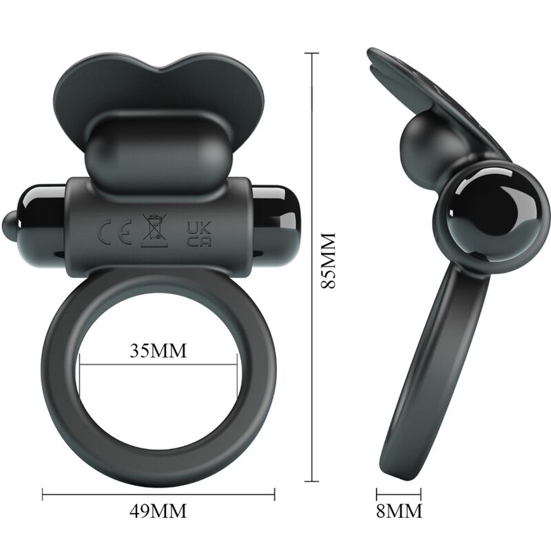 PRETTY LOVE - Debonaire Vibrating Ring Rabbit 10 Vibrations Black