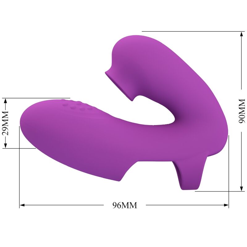 PRETTY LOVE - Athena Finger Vibrator With Clitoris Stimulator Purple