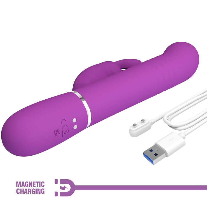 PRETTY LOVE - Coale 4 In 1 Multifunction Rabbit Vibrator  Paars