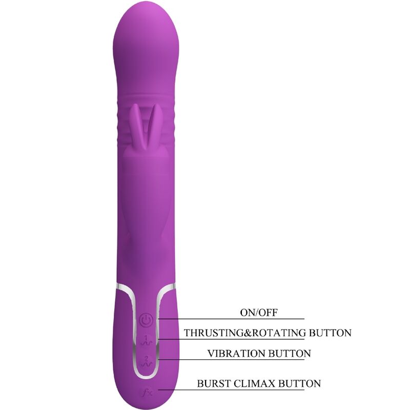 PRETTY LOVE - Coale 4 In 1 Multifunction Rabbit Vibrator  Paars