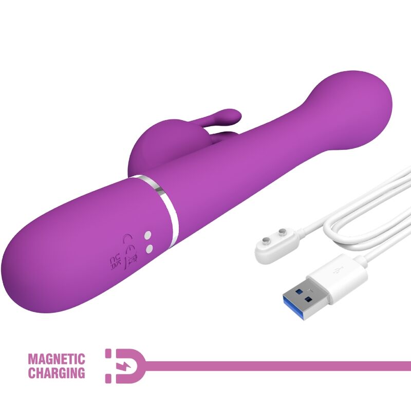 PRETTY LOVE - Dejon 3 In 1 Multifunction Rabbit Vibrator  Purple