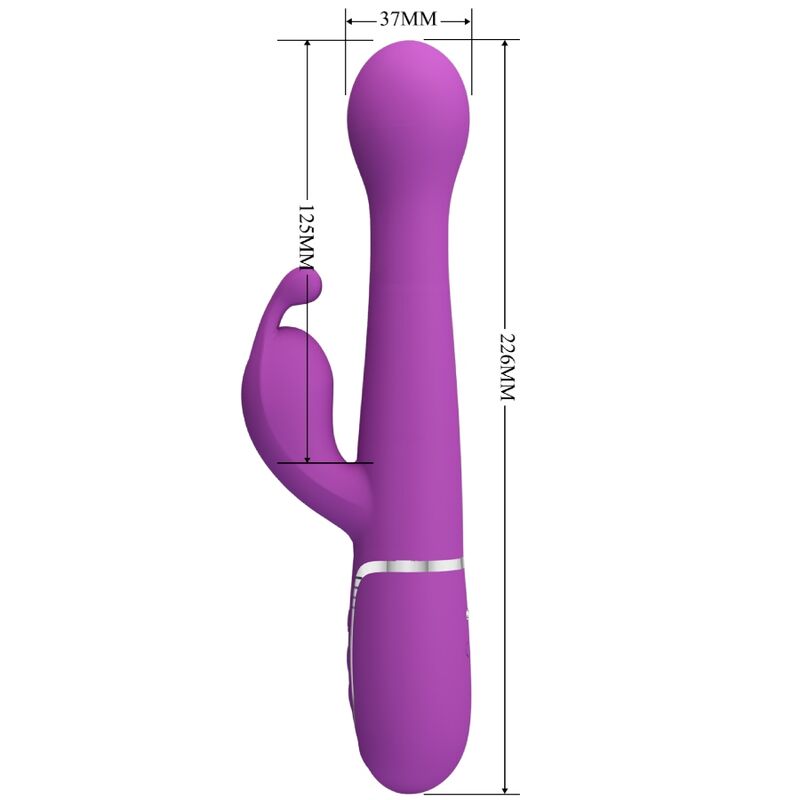 PRETTY LOVE - Dejon 3 In 1 Multifunction Rabbit Vibrator  Purple