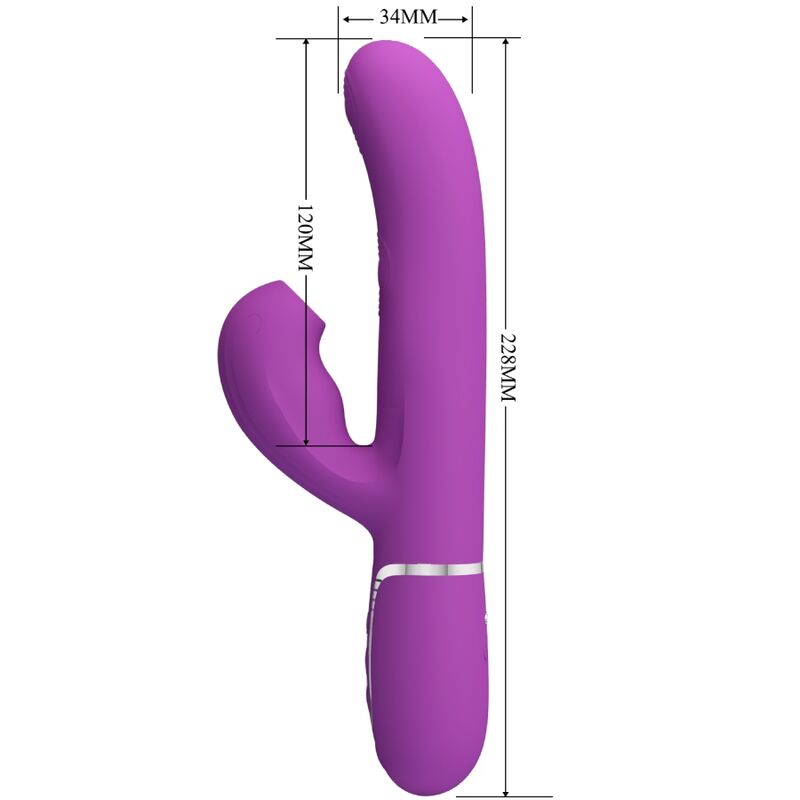 PRETTY LOVE - Perlita 3 In 1 Multifunction Rabbit Vibrator  Purple