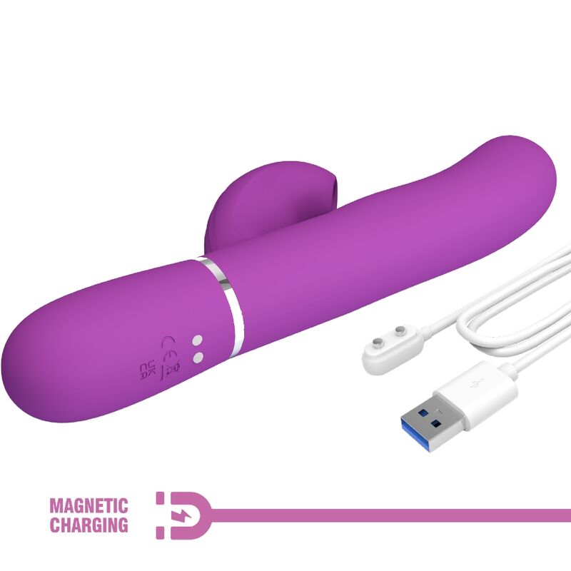 PRETTY LOVE - Perlita 3 In 1 Multifunction Rabbit Vibrator  Purple