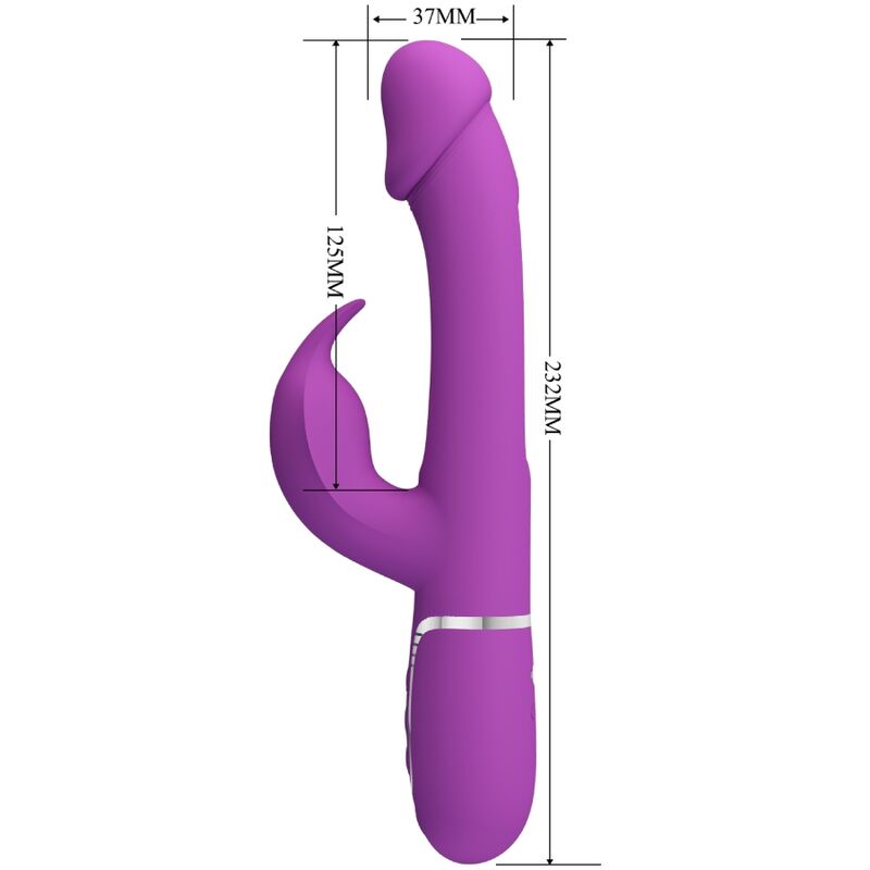 PRETTY LOVE - Kampas 3 In 1 Multifunction Rabbit Vibrator  Paars