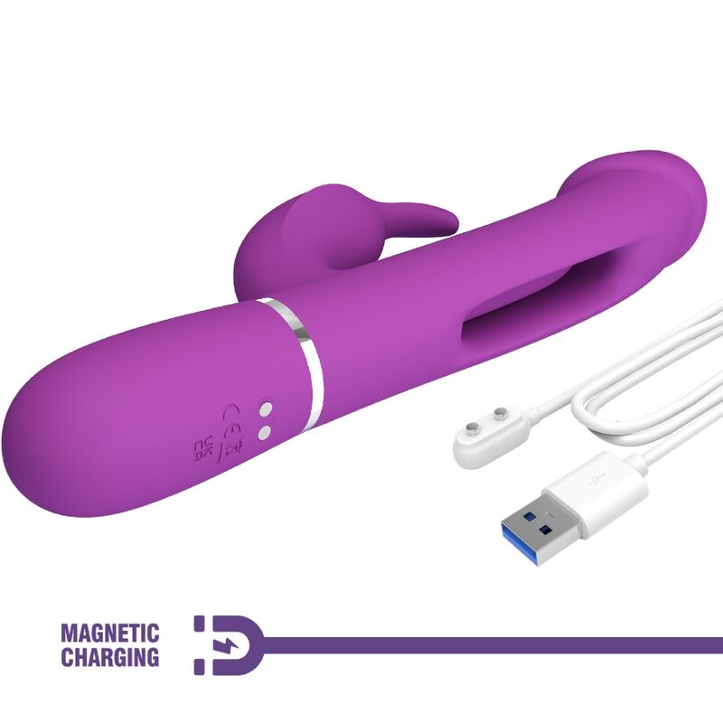 PRETTY LOVE - Kampas 3 In 1 Multifunction Rabbit Vibrator  Paars