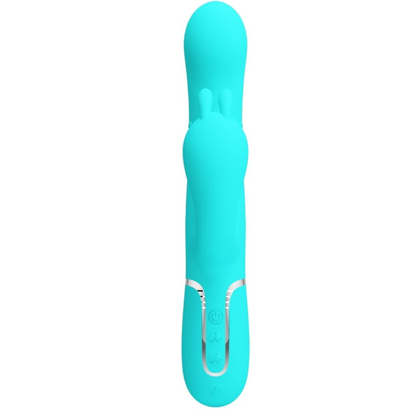 PRETTY LOVE - Cammy 4 In 1 Multifunction Tripple Rabbit Vibrator  Blue