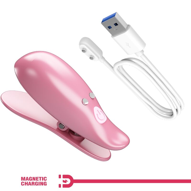 PRETTY LOVE - Cailey Nipple Clamps 10 Vibrations Afstandsbediening Roze