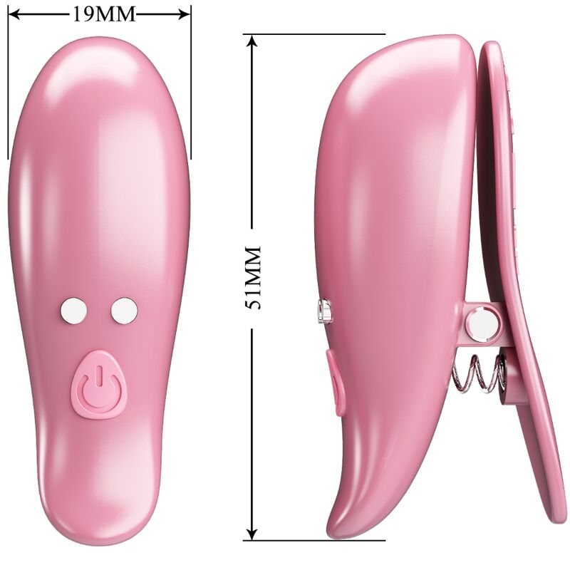 PRETTY LOVE - Cailey Nipple Clamps 10 Vibrations Afstandsbediening Roze