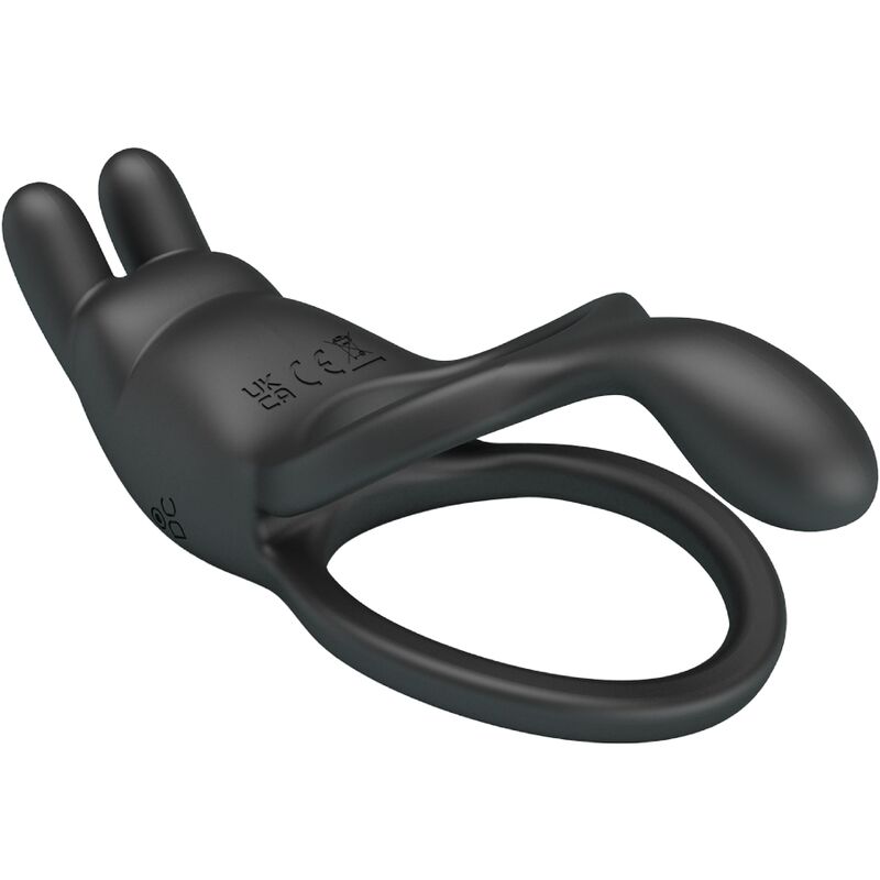PRETTY LOVE - Seth Double Vibrating Ring Rabbit 7 Vibrations Black