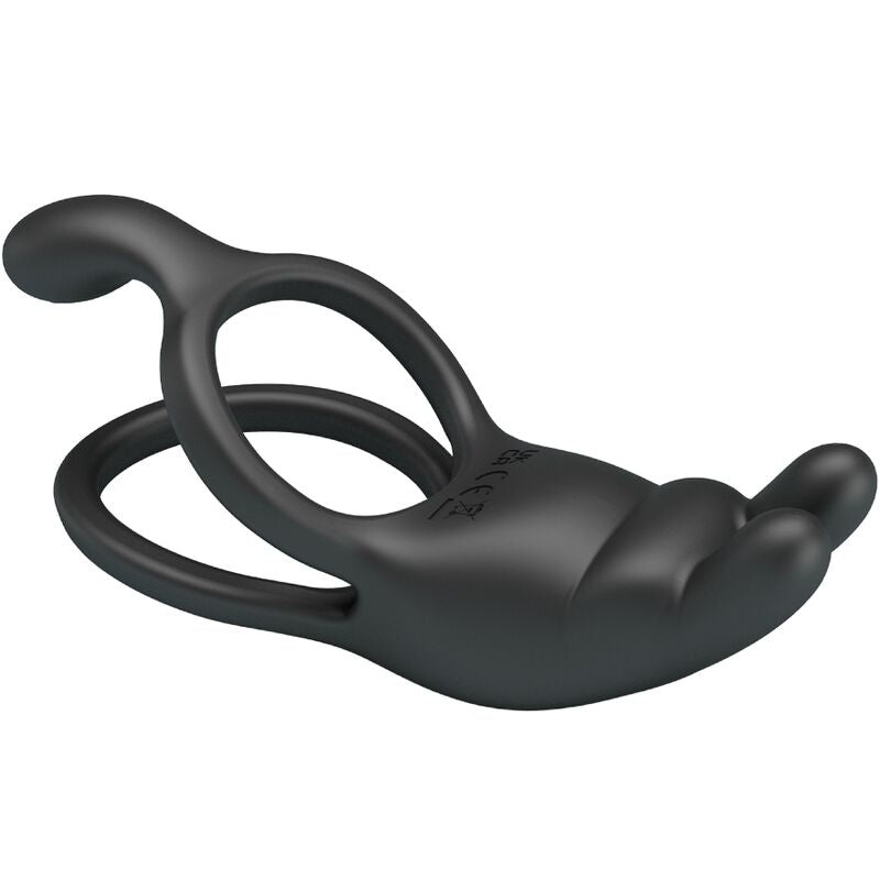 PRETTY LOVE - Seth Double Vibrating Ring Rabbit 7 Vibrations Black