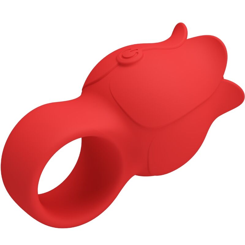 PRETTY LOVE - Jae Rose Shaped Finger Vibrator 10 Vibrations Red