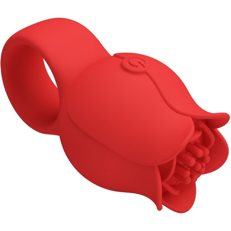 PRETTY LOVE - Jae Rose Shaped Finger Vibrator 10 Vibrations Red