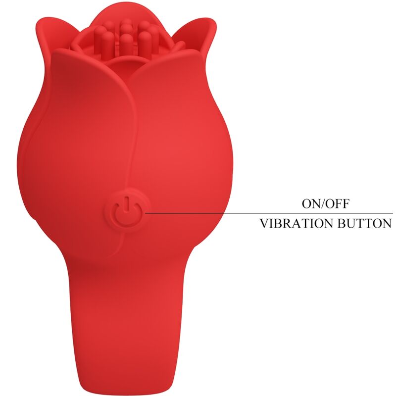 PRETTY LOVE - Jae Rose Shaped Finger Vibrator 10 Vibrations Red