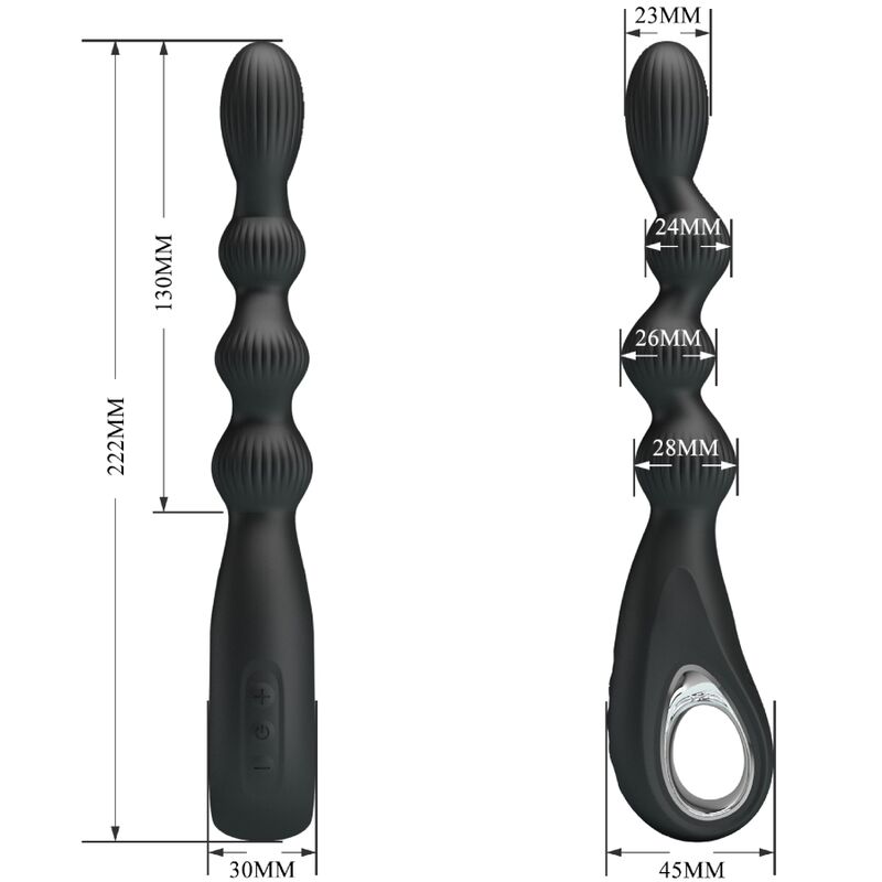 PRETTY LOVE - Federer Anal Vibrator 12 Vibrations Black