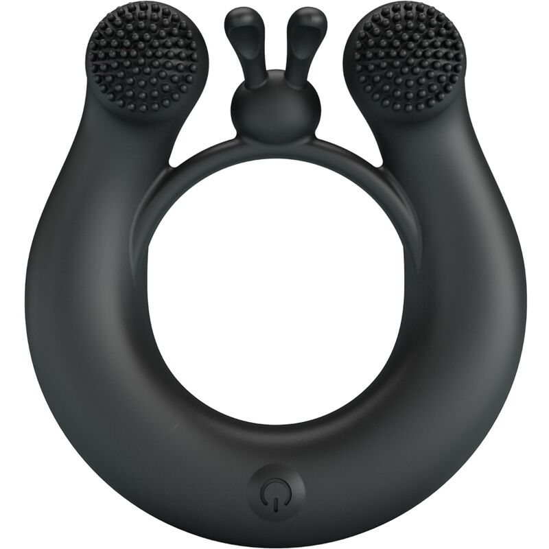 PRETTY LOVE - Dahlia Vibrating Ring + Clitoris Stimulator 12 Vibrations Black