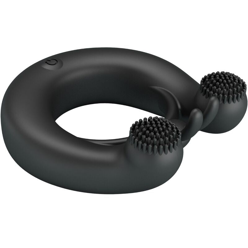 PRETTY LOVE - Dahlia Vibrating Ring + Clitoris Stimulator 12 Vibrations Black