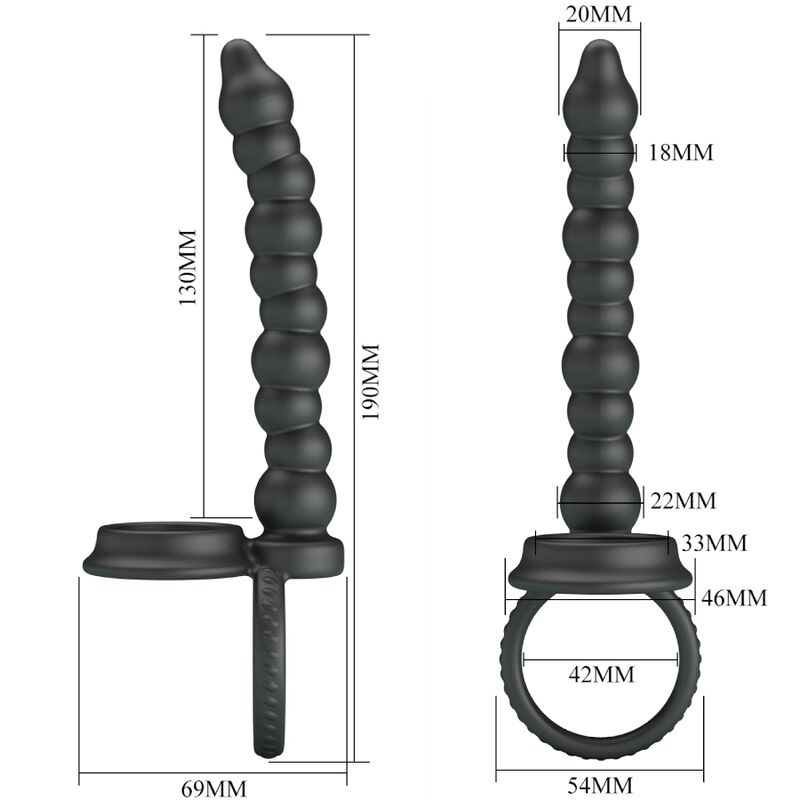 PRETTY LOVE - Dillion Double Penetration Cock Ring Zwart