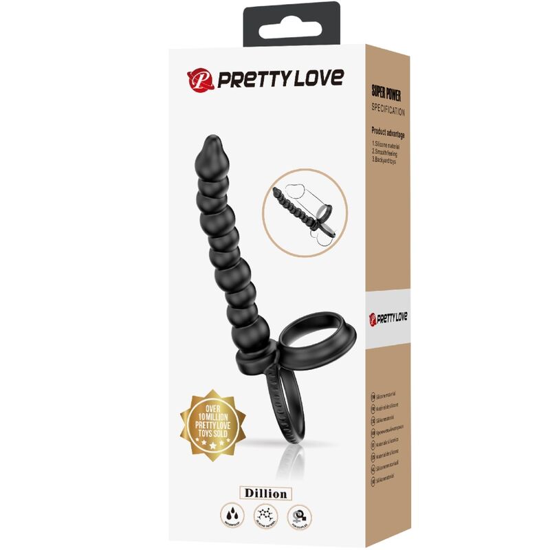 PRETTY LOVE - Dillion Double Penetration Cock Ring Zwart
