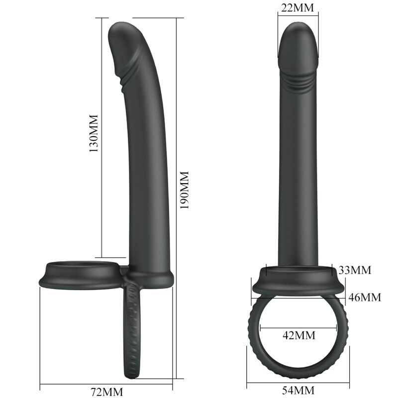 PRETTY LOVE - Dillion Double Penetration Double Cock Ring Black