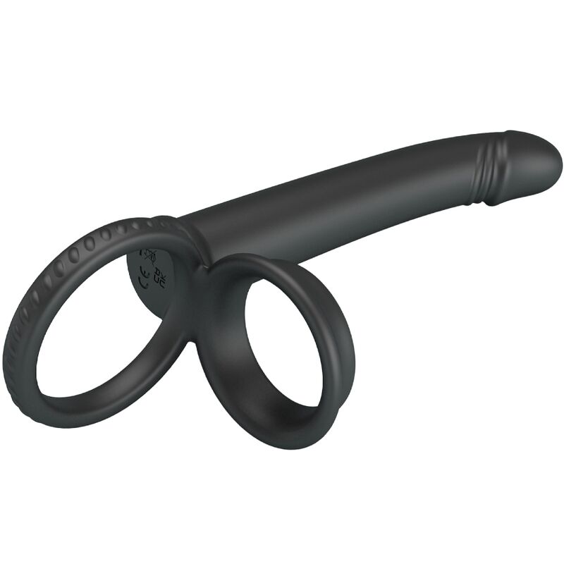 PRETTY LOVE - Dillion Double Penetration Double Cock Ring Black