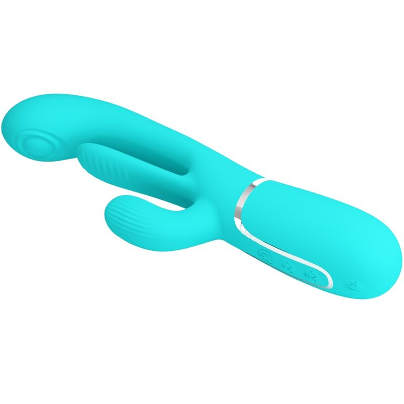 PRETTY LOVE - Shania Triple Rabbit Multifunction Vibrator 3 In 1 Blauw