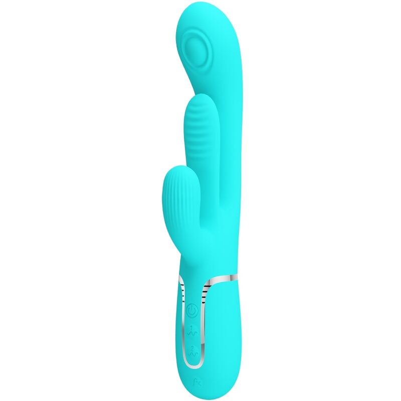 PRETTY LOVE - Shania Triple Rabbit Multifunction Vibrator 3 In 1 Blauw