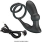 PRETTY LOVE - Emoni Penis Ring + Anal Plug 12 Vibrations Black