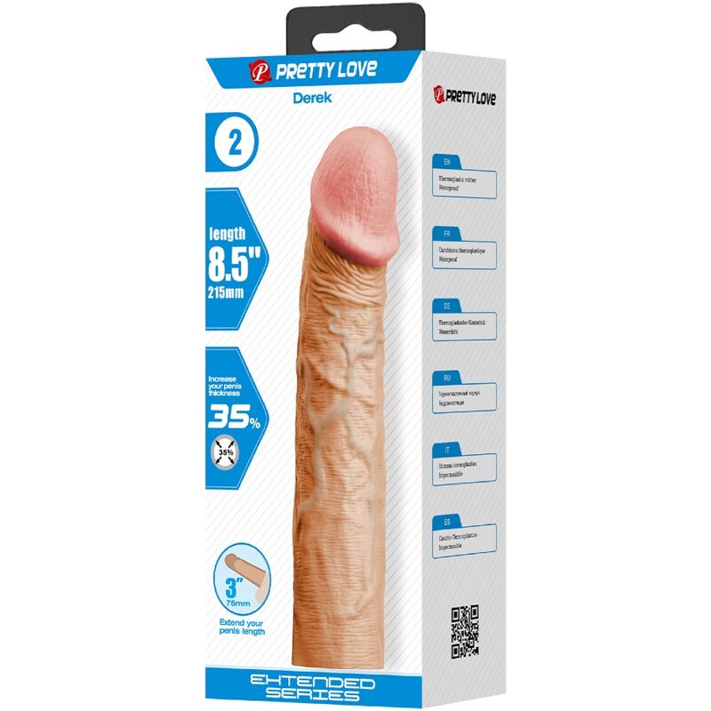 PRETTY LOVE - Derek Penis Sleeve With 7.6 Cm Extension Flesh