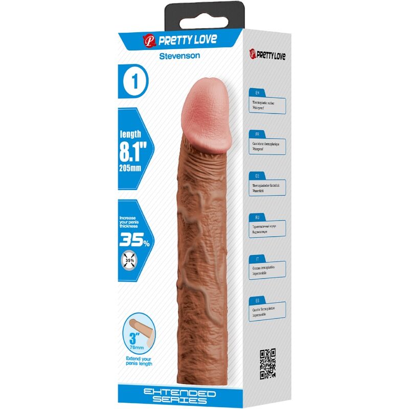 PRETTY LOVE - Stevenson Penis Sleeve With 7.6 Cm Extension Mulatto