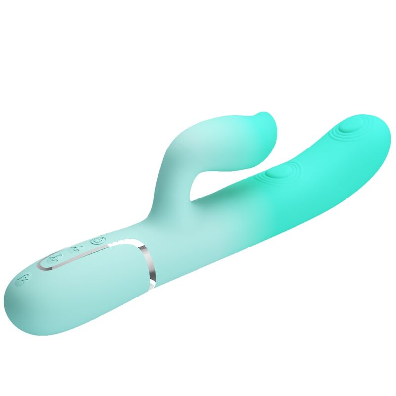 PRETTY LOVE - Gigi Multifunction Rabbit Vibrator Aqua Green