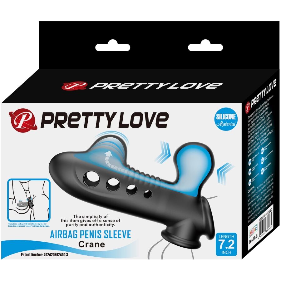 PRETTY LOVE - Crane Penis Sleeve With Airbag Black