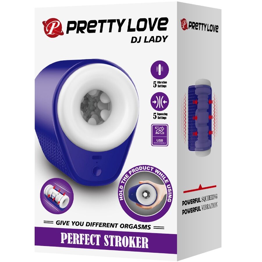 PRETTY LOVE - Dj Lady Male Masturbator With Vibration 5 Settings Purple
