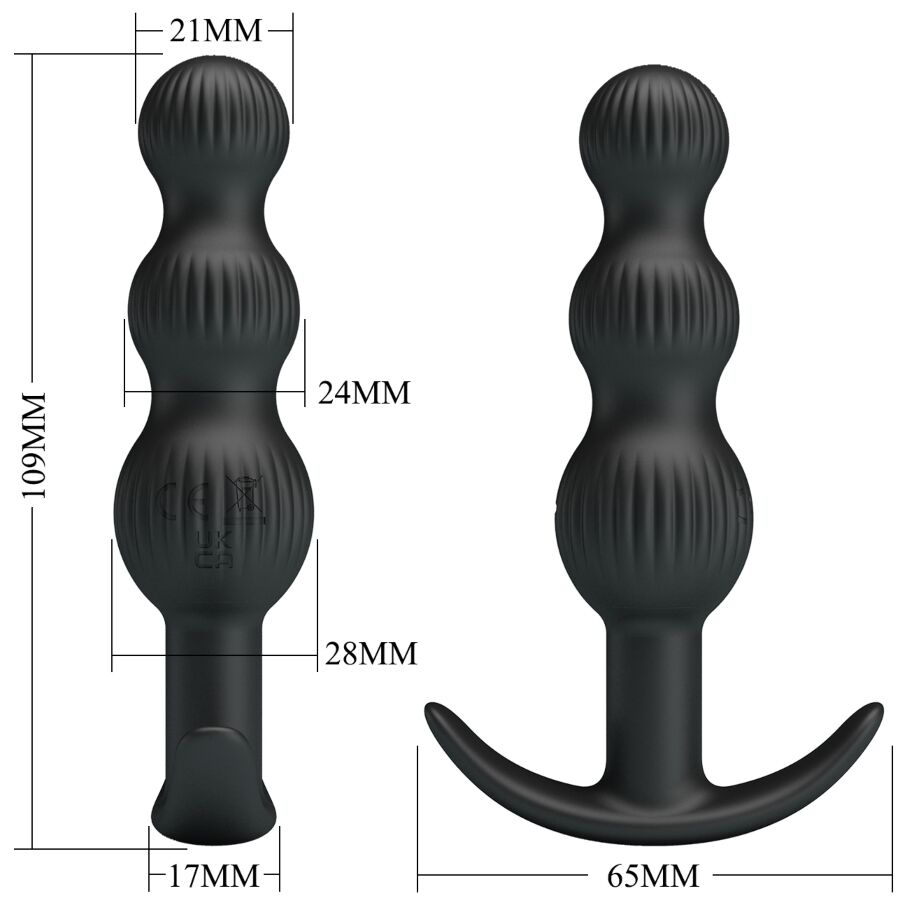 PRETTY LOVE - Sidney Anal Vibrator 10 Vibrations Black