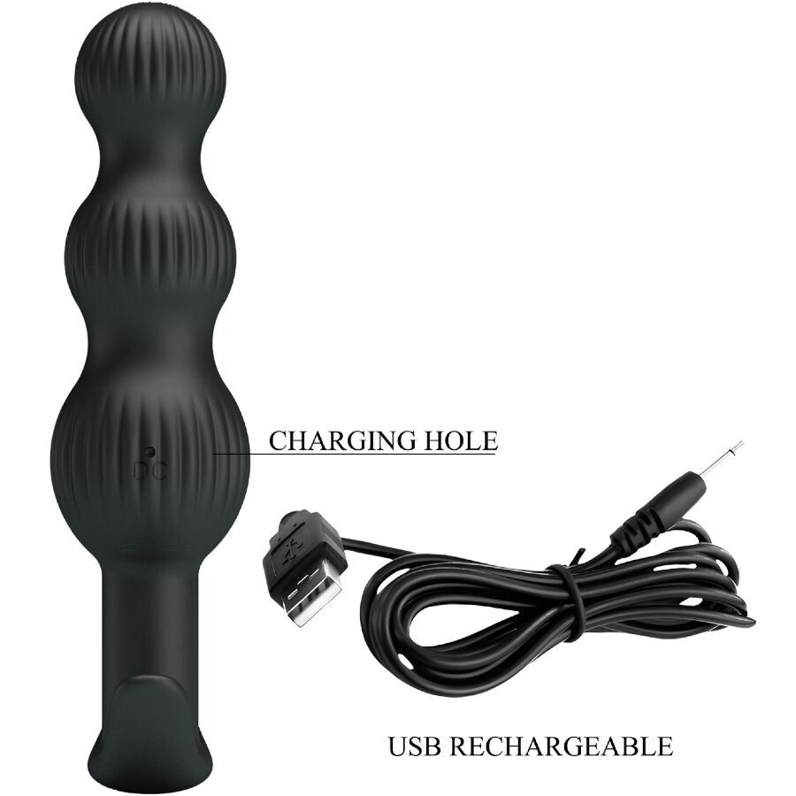 PRETTY LOVE - Sidney Anal Vibrator 10 Vibrations Black