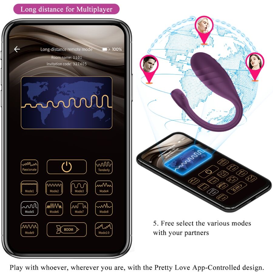 PRETTY LOVE - Leviathan APP Controlled Vibrator Paars