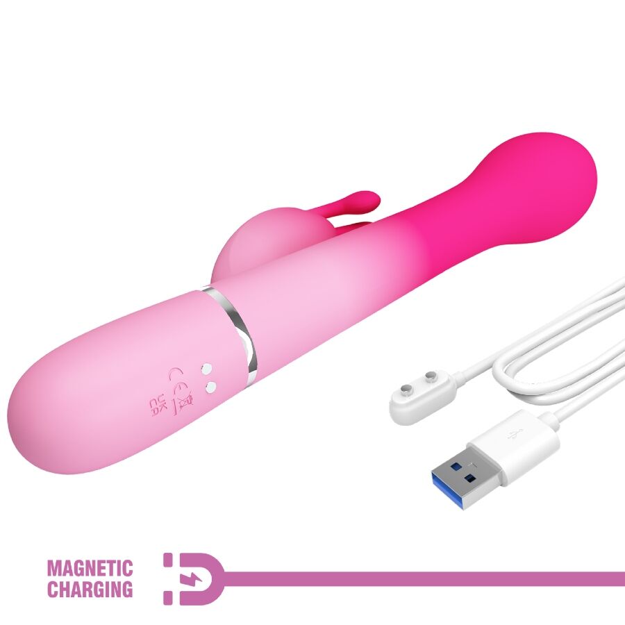 PRETTY LOVE - Dejon 3 In 1 Multifunction Rabbit Vibrator Pink