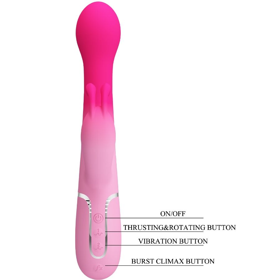 PRETTY LOVE - Dejon 3 In 1 Multifunction Rabbit Vibrator Pink