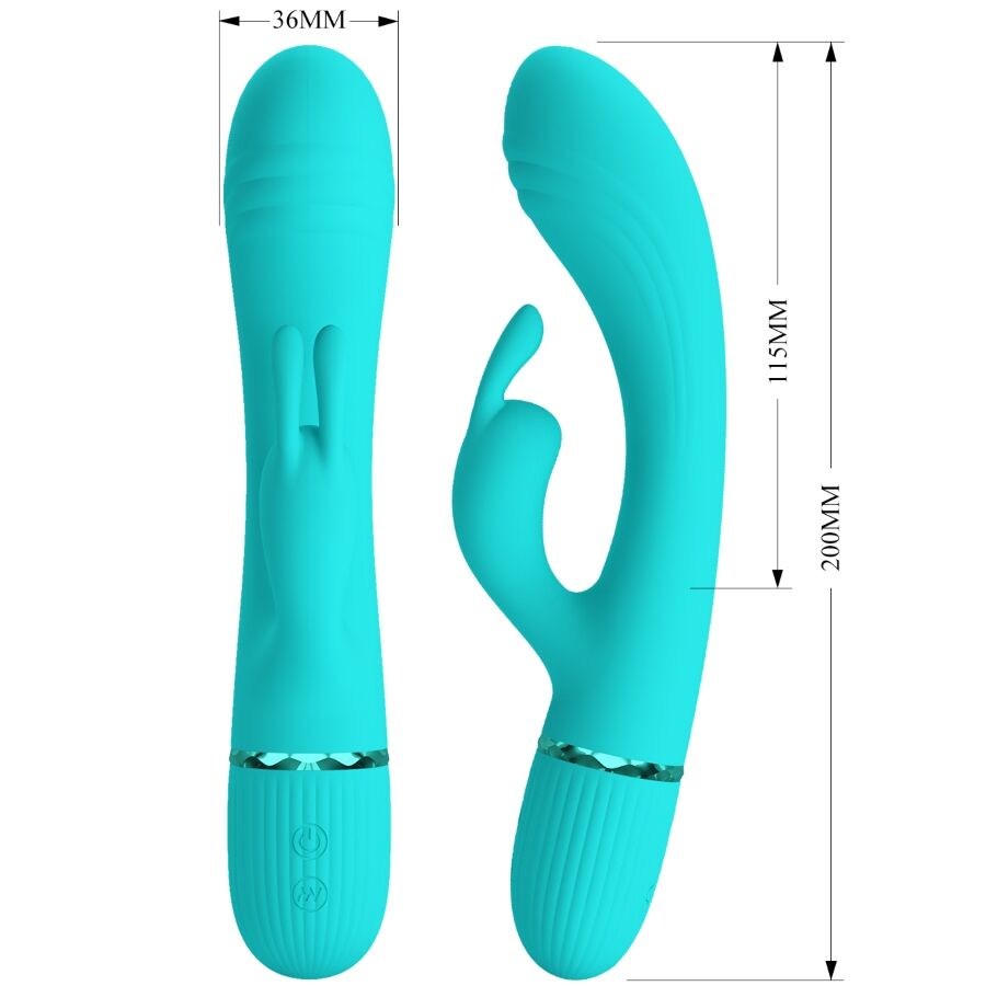 PRETTY LOVE - Scocco Vibrator Rabbit Turquoise