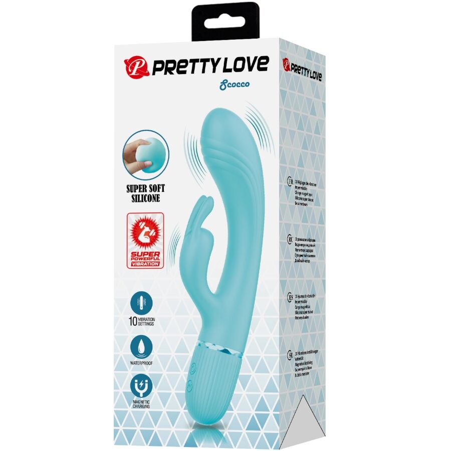PRETTY LOVE - Scocco Vibrator Rabbit Turquoise