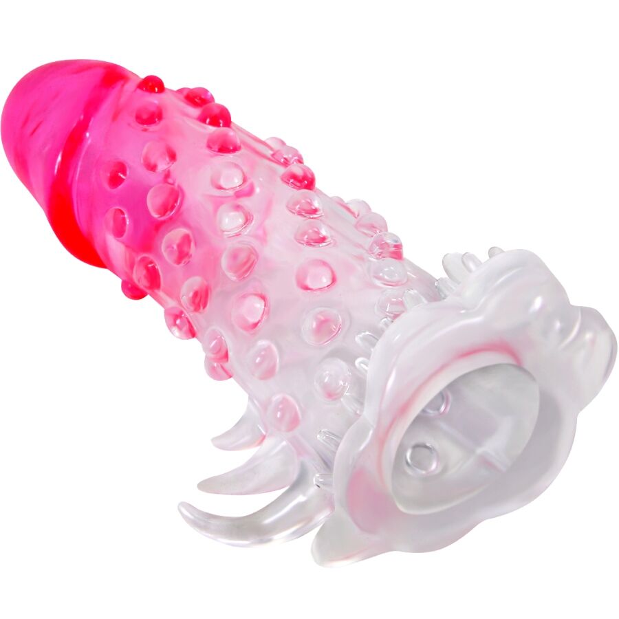 PRETTY LOVE - Wilford Realistic Enlargement Sheath With Embossed Penis Pink