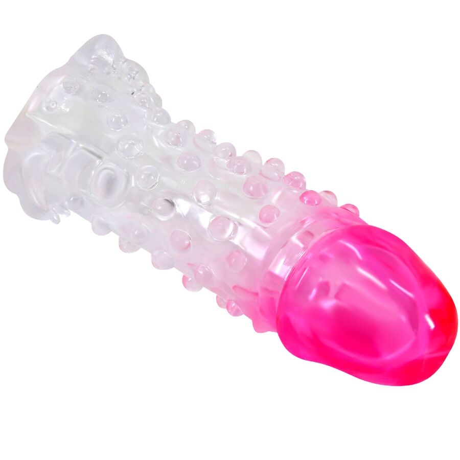 PRETTY LOVE - Wilford Realistic Enlargement Sheath With Embossed Penis Pink