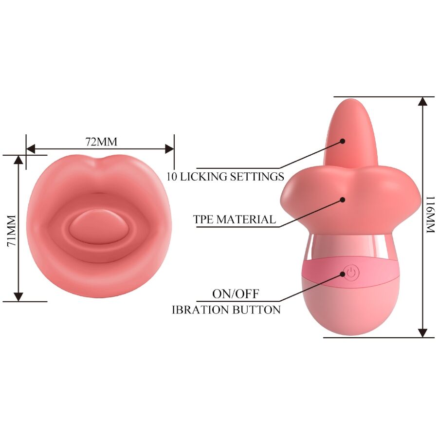 PRETTY LOVE - Kylee Tongue Clitoris Stimulator 10 Vibrations Nude Roze